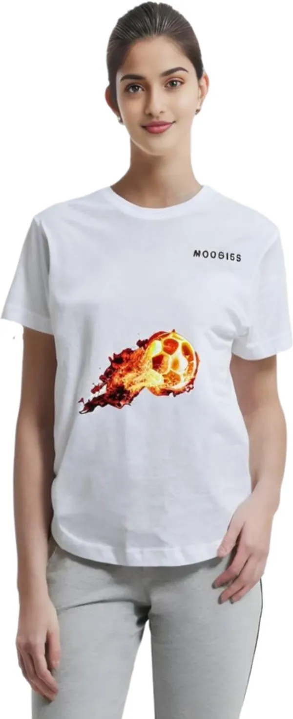 White_Polycotton_Round_Neck_Printed_T-Shirt_For_Women