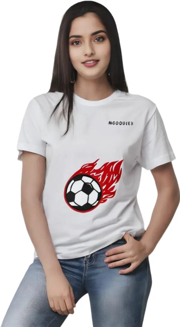 White_Polycotton_Round_Neck_Printed_T-Shirt_For_Women