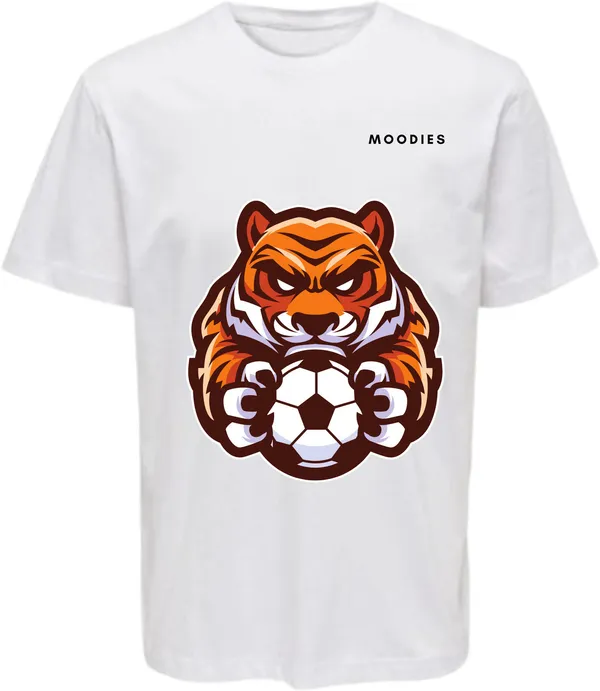 White_Polycotton_Round_Neck_Printed_T-Shirt_For_Women