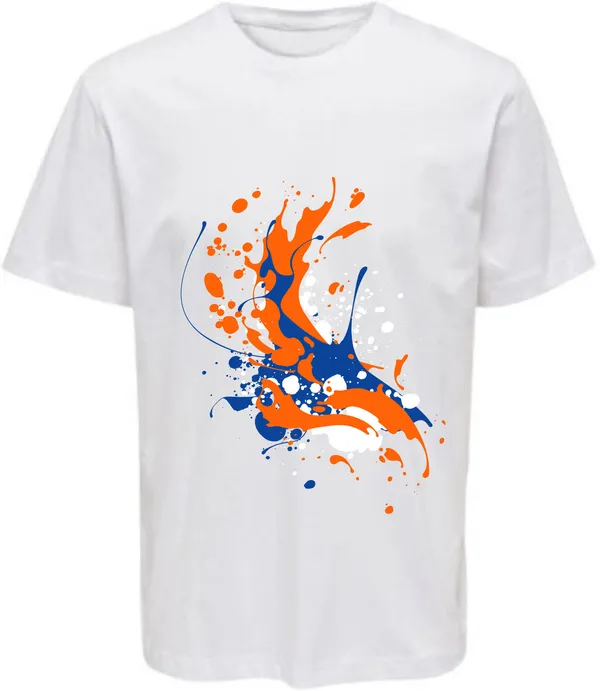 White_Polycotton_Round_Neck_Graphic_Print_T-Shirt_For_Women