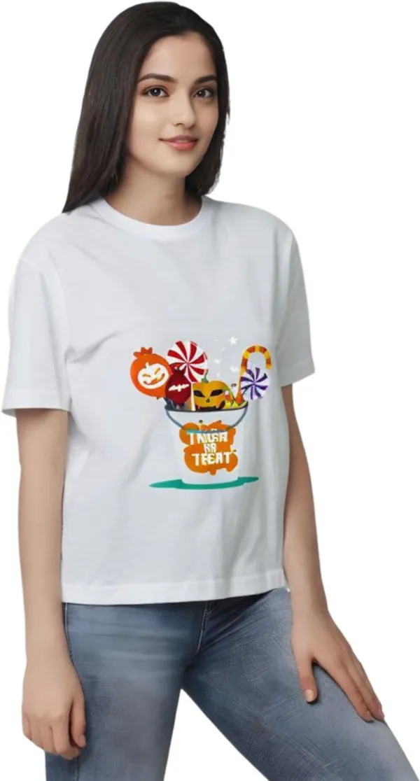 White_Polycotton_Round_Neck_Graphic_Print_T-Shirt_For_Women