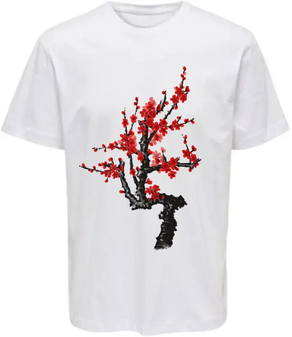 White_Polycotton_Round_Neck_Graphic_Print_T-Shirt_For_Women