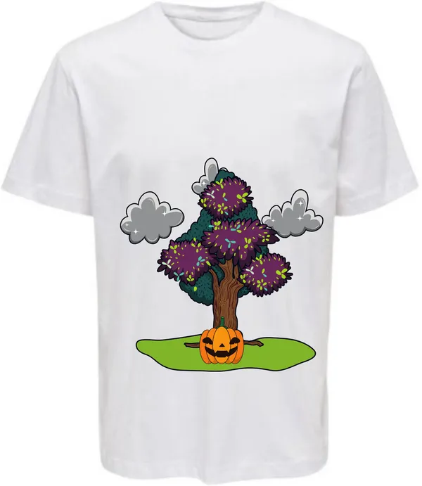 White_Polycotton_Round_Neck_Graphic_Print_T-Shirt_For_Women