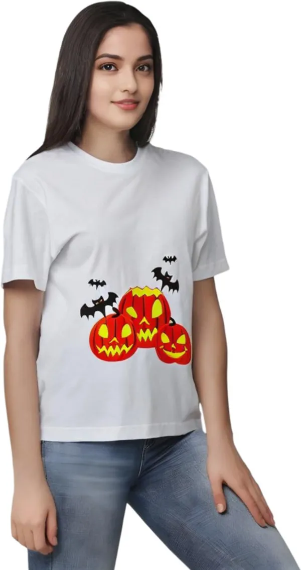White_Polycotton_Round_Neck_Graphic_Print_T-Shirt_For_Women