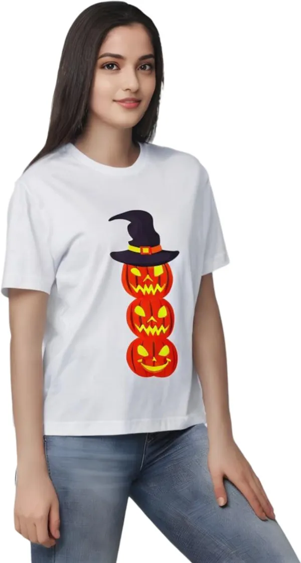 White_Polycotton_Round_Neck_Graphic_Print_T-Shirt_For_Women