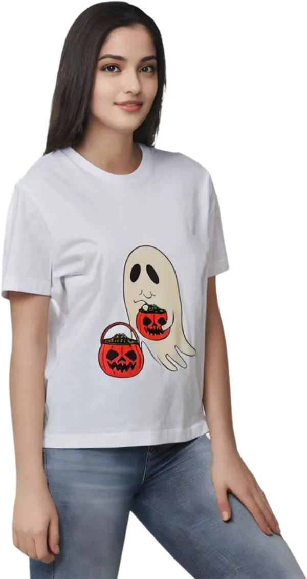White_Polycotton_Round_Neck_Graphic_Print_T-Shirt_For_Women