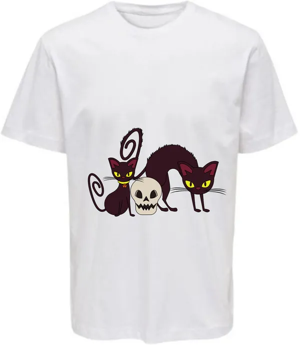 White_Polycotton_Round_Neck_Graphic_Print_T-Shirt_For_Women