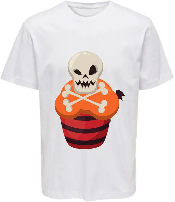 White_Polycotton_Round_Neck_Graphic_Print_T-Shirt_For_Women