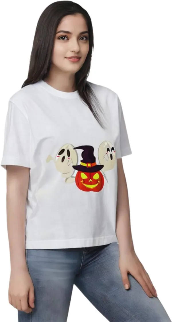 White_Polycotton_Round_Neck_Graphic_Print_T-Shirt_For_Women