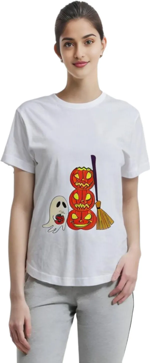 White_Polycotton_Round_Neck_Graphic_Print_T-Shirt_For_Women