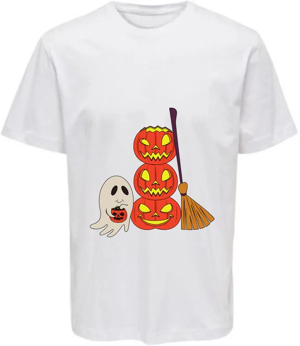 White_Polycotton_Round_Neck_Graphic_Print_T-Shirt_For_Women