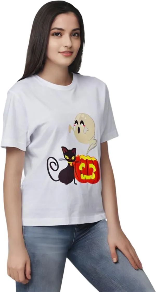 White_Polycotton_Round_Neck_Graphic_Print_T-Shirt_For_Women