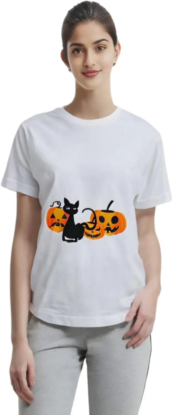 White_Polycotton_Round_Neck_Graphic_Print_T-Shirt_For_Women