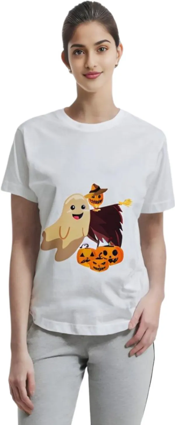 White_Polycotton_Round_Neck_Graphic_Print_T-Shirt_For_Women
