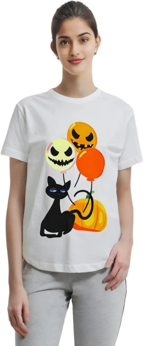 White_Polycotton_Round_Neck_Graphic_Print_T-Shirt_For_Women