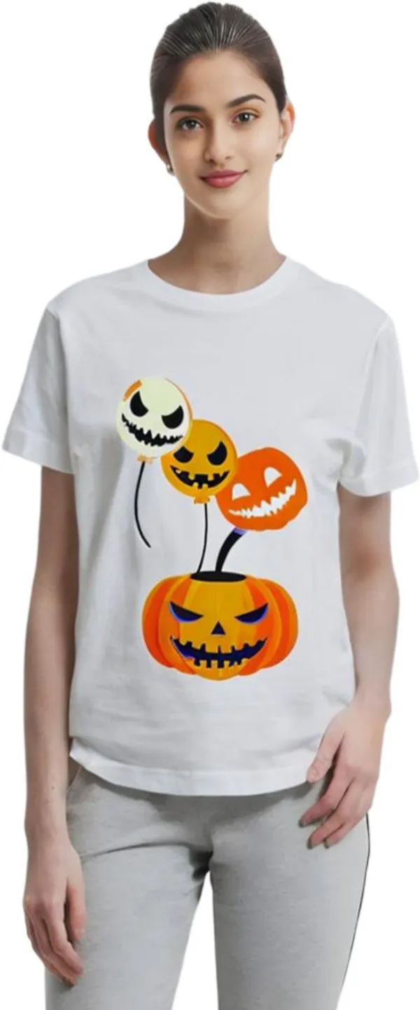 White_Polycotton_Round_Neck_Graphic_Print_T-Shirt_For_Women