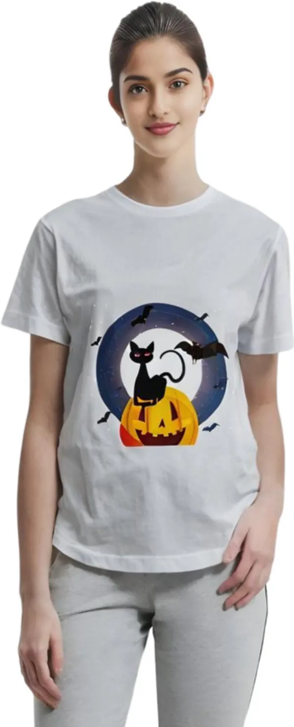 White_Polycotton_Round_Neck_Graphic_Print_T-Shirt_For_Women