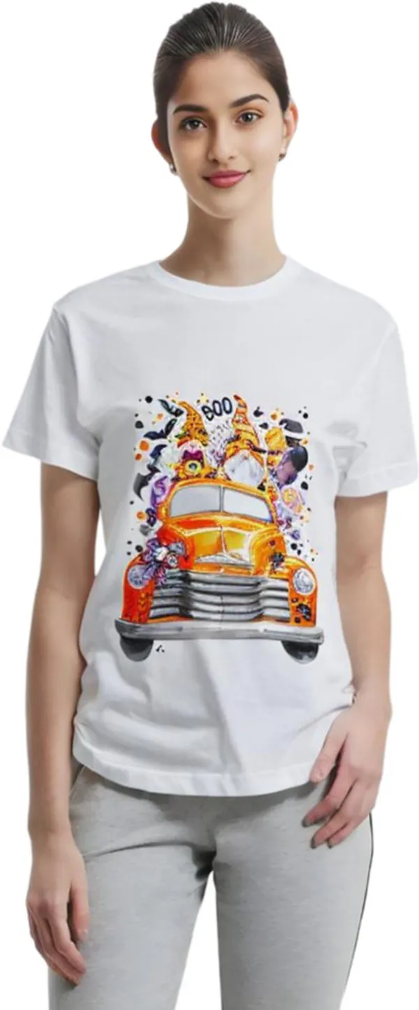 White_Polycotton_Round_Neck_Graphic_Print_T-Shirt_For_Women