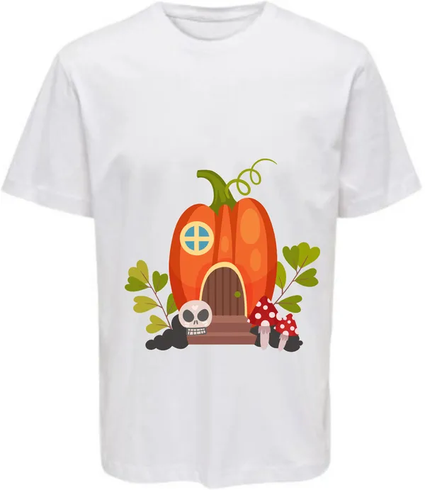 White_Polycotton_Round_Neck_Graphic_Print_T-Shirt_For_Women
