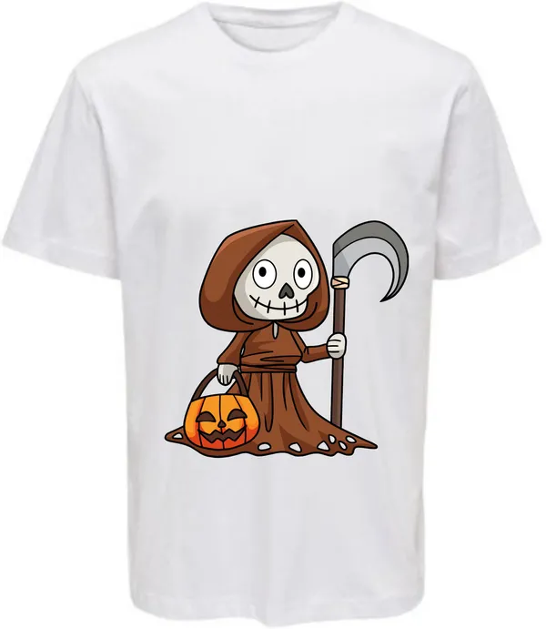 White_Polycotton_Round_Neck_Graphic_Print_T-Shirt_For_Women