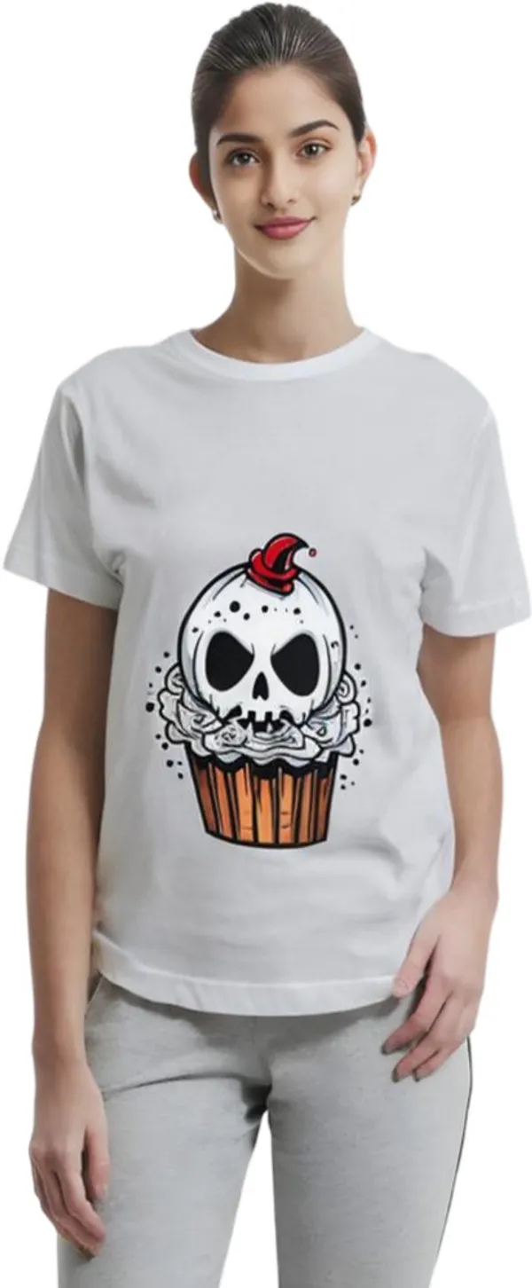 White_Polycotton_Round_Neck_Graphic_Print_T-Shirt_For_Women