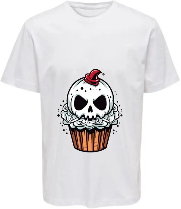 White_Polycotton_Round_Neck_Graphic_Print_T-Shirt_For_Women