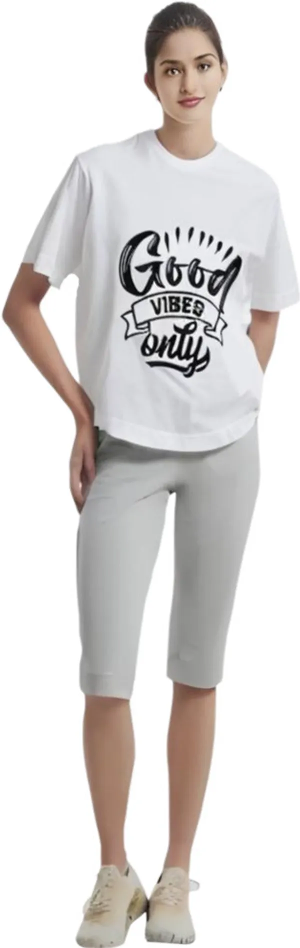 White_Polycotton_Round_Neck_Graphic_Print_T-Shirt_For_Women