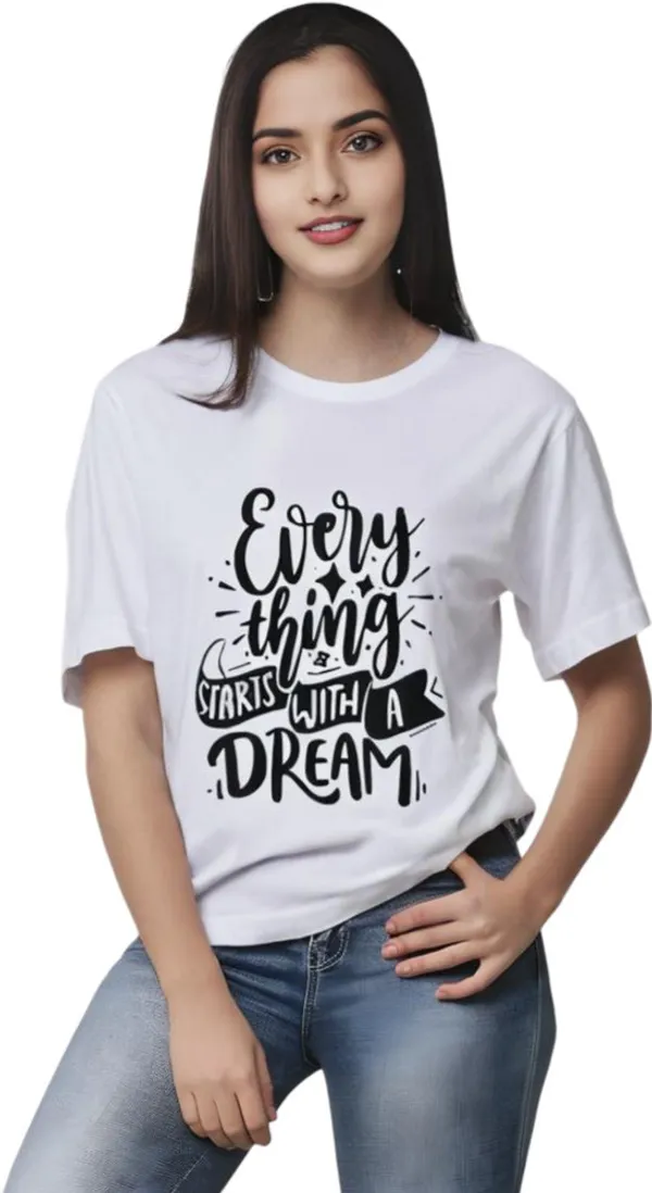 White_Polycotton_Round_Neck_Graphic_Print_T-Shirt_For_Women