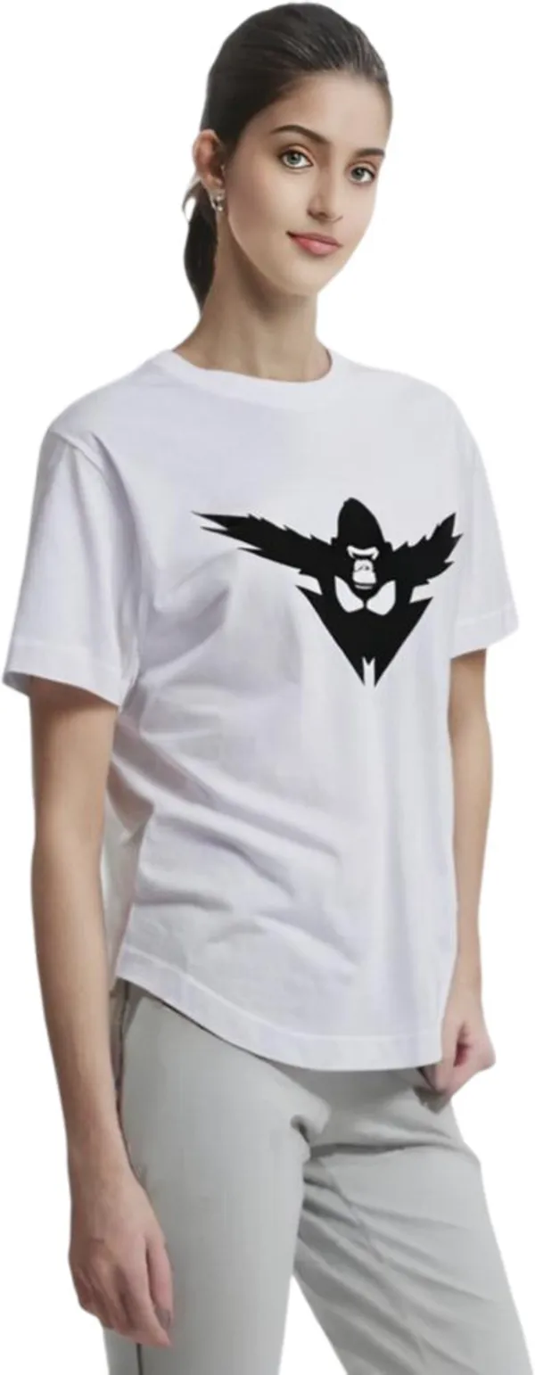 White_Polycotton_Round_Neck_Printed_T-Shirt_For_Women
