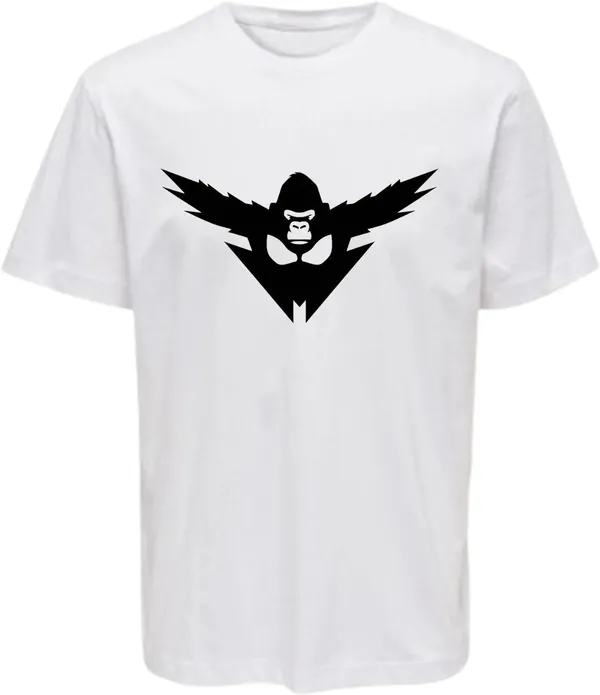 White_Polycotton_Round_Neck_Printed_T-Shirt_For_Women