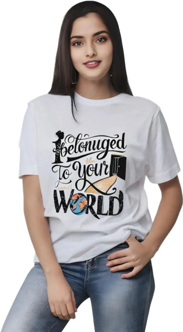 White_Polycotton_Round_Neck_Printed_T-Shirt_For_Women