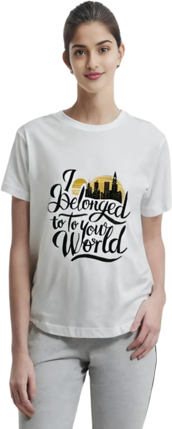 White_Polycotton_Round_Neck_Printed_T-Shirt_For_Women