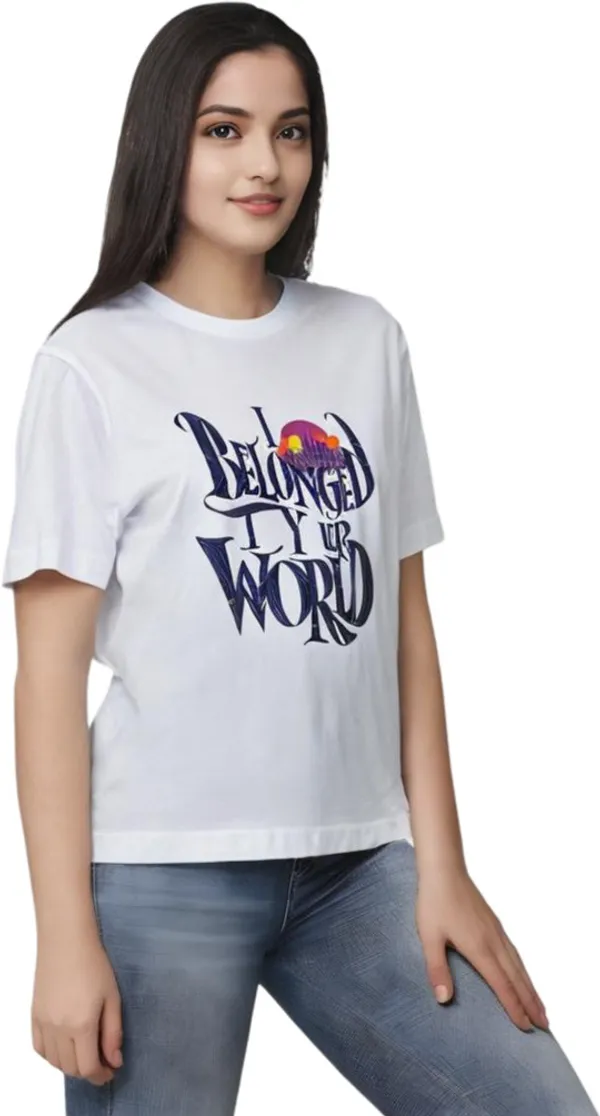 White_Polycotton_Round_Neck_Printed_T-Shirt_For_Women