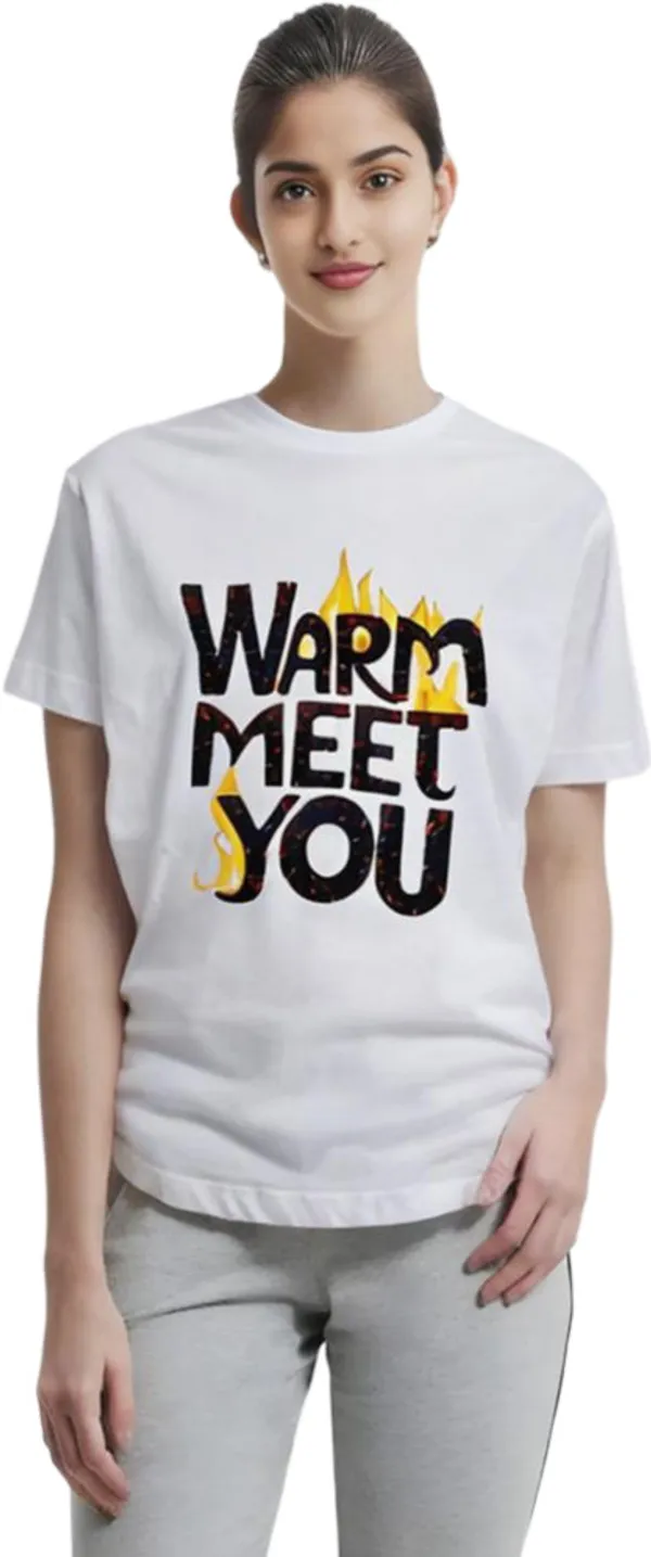 White_Polycotton_Round_Neck_Printed_T-Shirt_For_Women