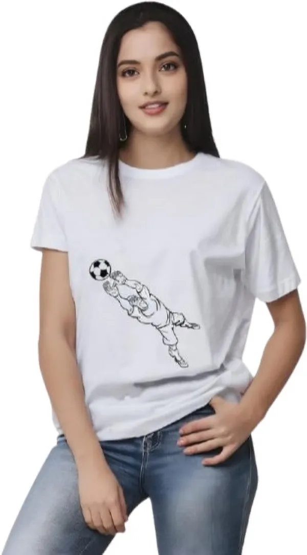 White_Polycotton_Round_Neck_Printed_T-Shirt_For_Women
