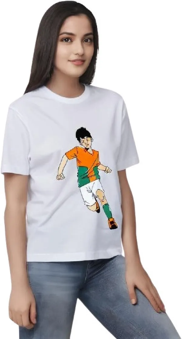 White_Polycotton_Round_Neck_Printed_T-Shirt_For_Women