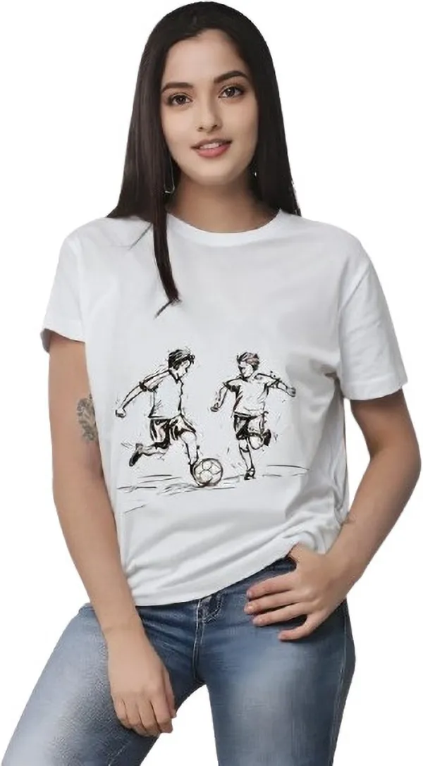 White_Polycotton_Round_Neck_Printed_T-Shirt_For_Women