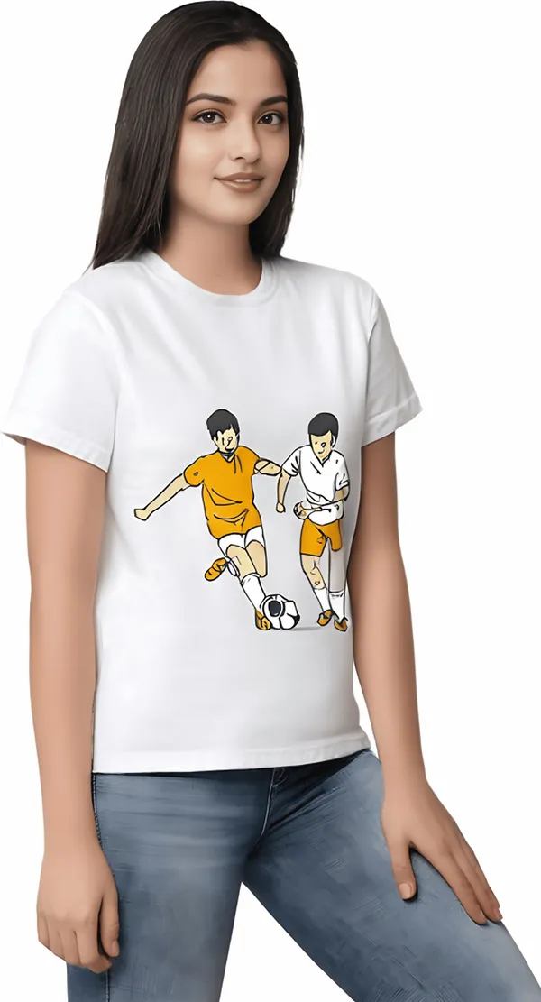 White_Polycotton_Round_Neck_Printed_T-Shirt_For_Women
