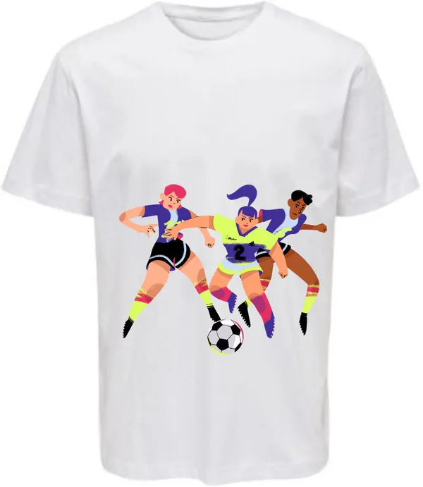 White_Polycotton_Round_Neck_Graphic_Print_T-Shirt_For_Women