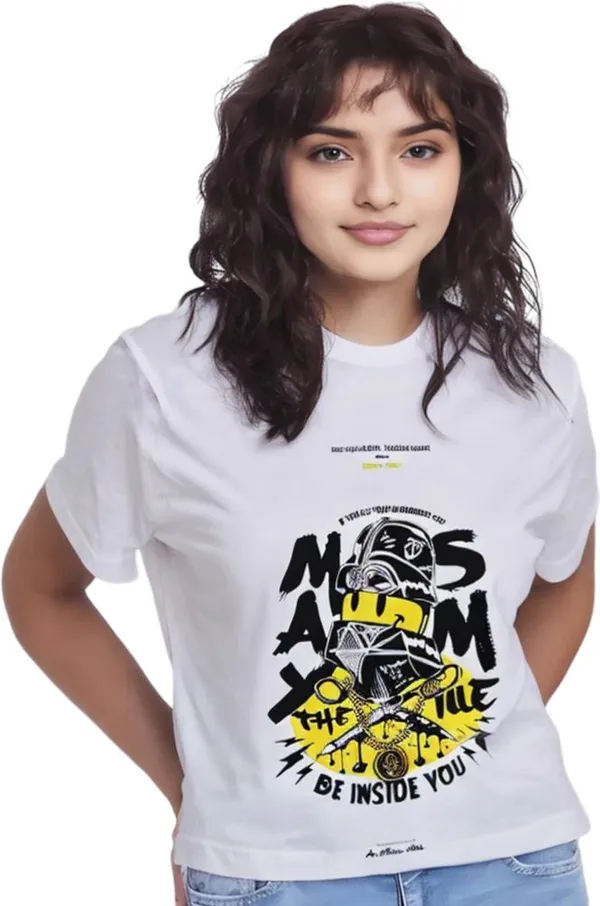 White_Polycotton_Round_Neck_Graphic_Print_T-Shirt_For_Women