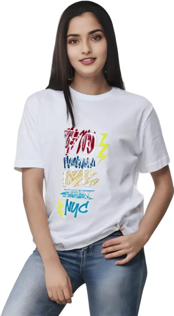 White_Polycotton_Round_Neck_Graphic_Print_T-Shirt_For_Women