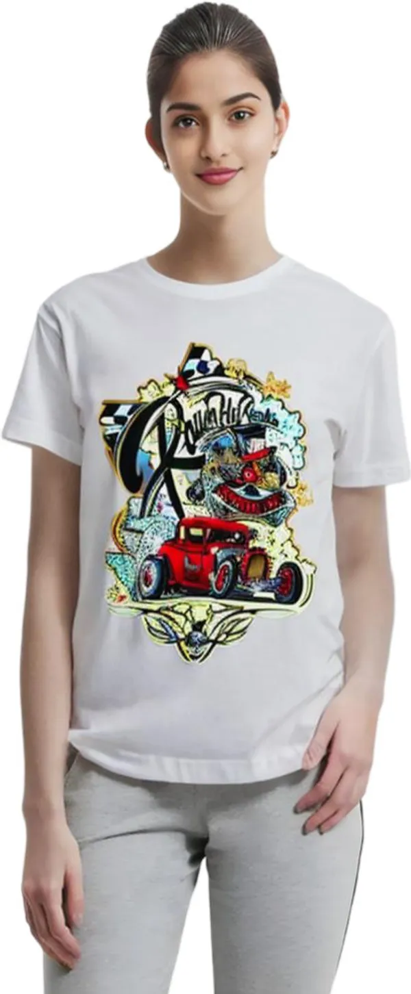White_Polycotton_Round_Neck_Graphic_Print_T-Shirt_For_Women