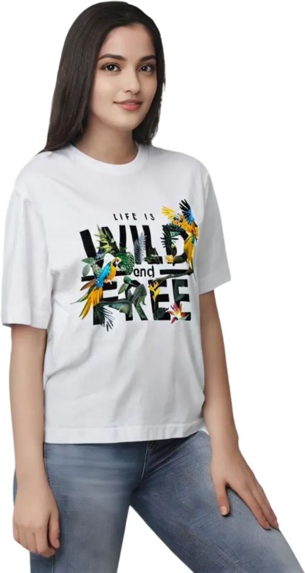 White_Polycotton_Round_Neck_Graphic_Print_T-Shirt_For_Women