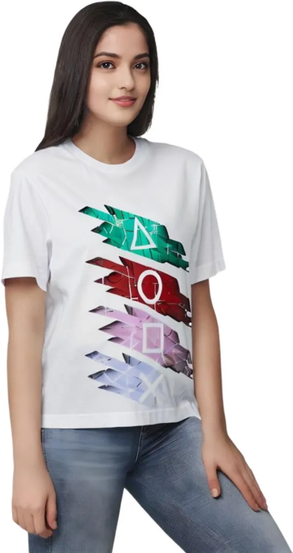 White_Polycotton_Round_Neck_Graphic_Print_T-Shirt_For_Women