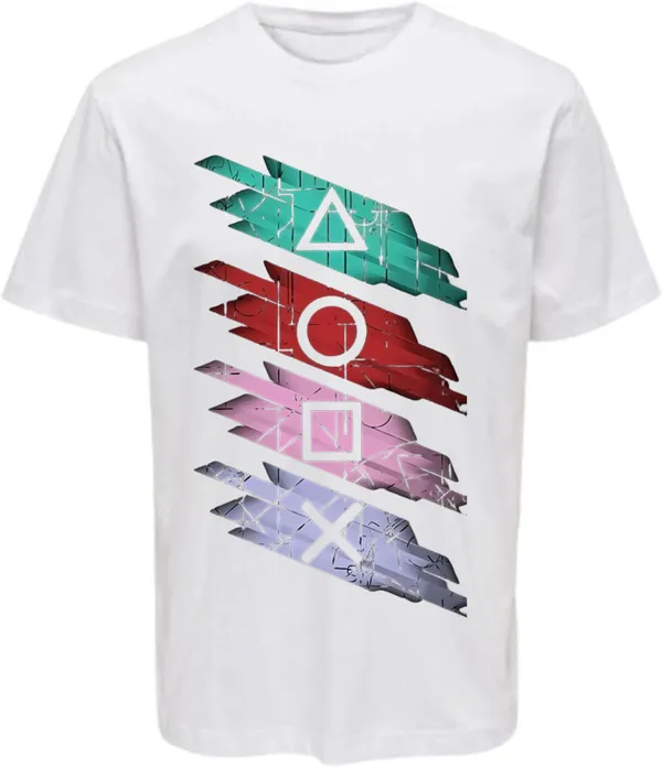 White_Polycotton_Round_Neck_Graphic_Print_T-Shirt_For_Women