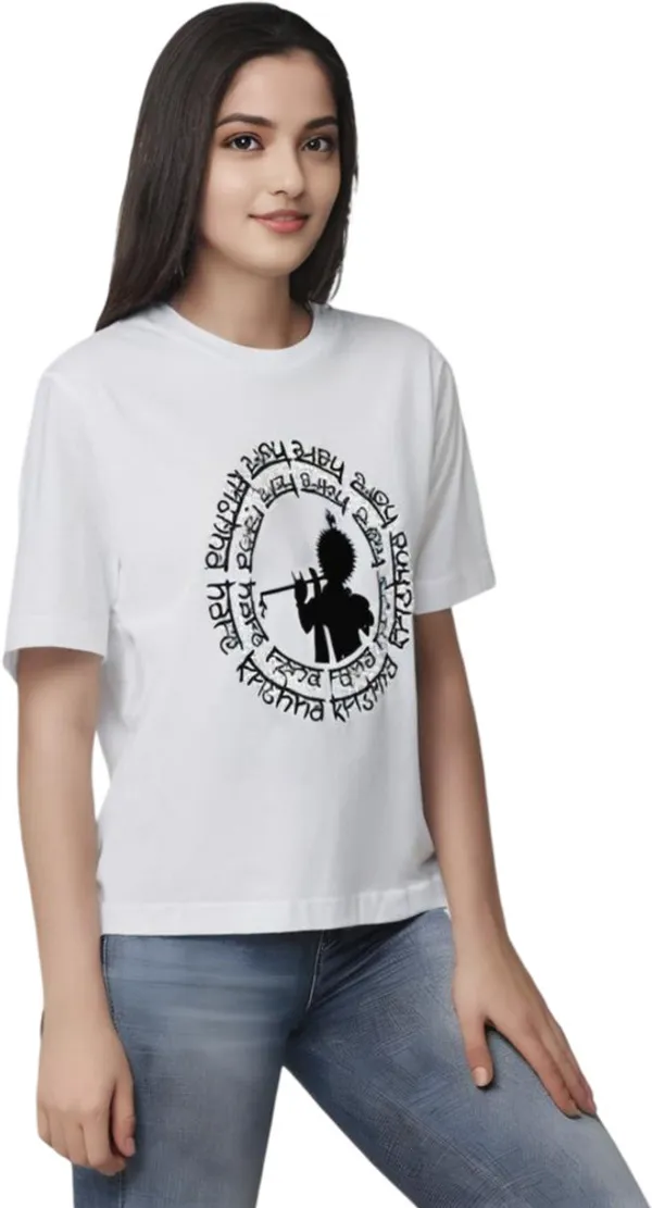 White_Polycotton_Round_Neck_Graphic_Print_T-Shirt_For_Women