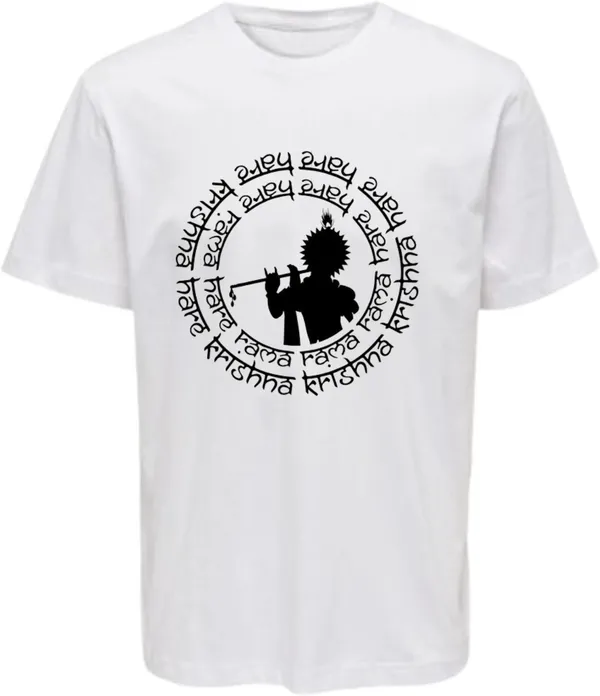 White_Polycotton_Round_Neck_Graphic_Print_T-Shirt_For_Women
