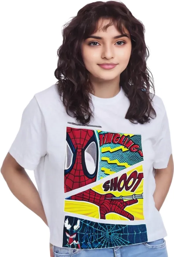 White_Polycotton_Round_Neck_Graphic_Print_T-Shirt_For_Women