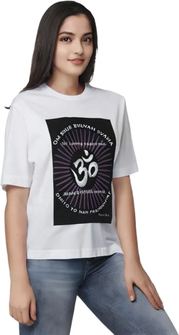 White_Polycotton_Round_Neck_Graphic_Print_T-Shirt_For_Women