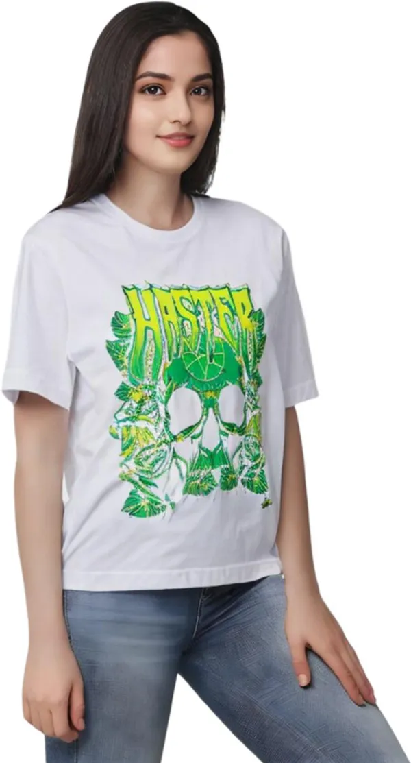 White_Polycotton_Round_Neck_Graphic_Print_T-Shirt_For_Women